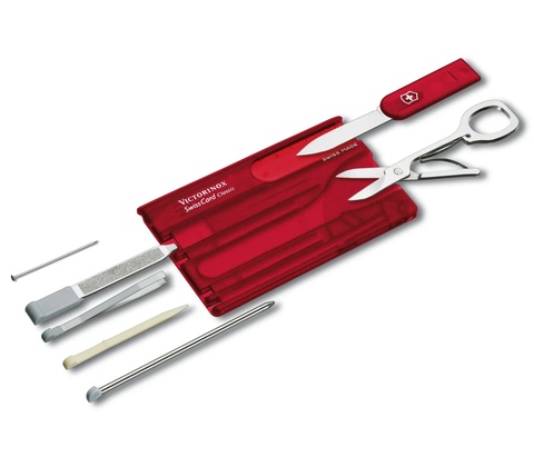 Швейцарская карта Victorinox SwissCard, Red Transparent (0.7100.T)