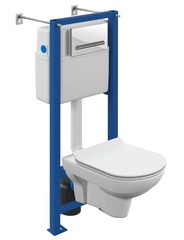 Комплект CERSANIT CITY CO DPL EO slim инсталляция VECTOR кнопка PILOT стекло белый