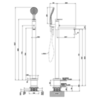 Gessi Bath316 46189#031 Встраиваемая часть напольного смесителя для ванны с ручным душем