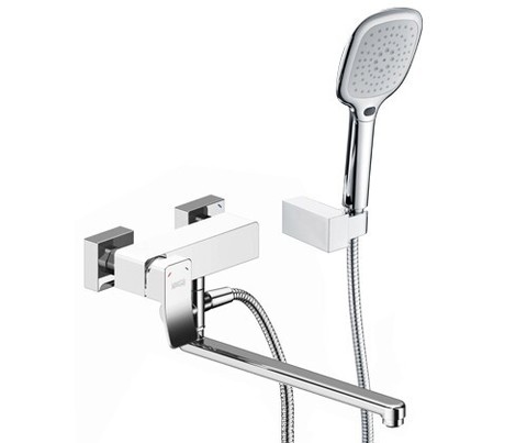 WasserKRAFT Aller 1062LW Смеситель для ванны с длинным изливом, цвет: хром, белый