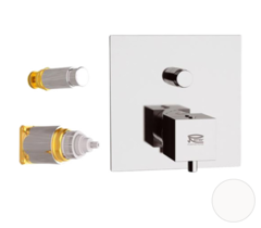 Remer Qubika Thermo QT09KBBO Смеситель для ванны/душа термостат на 2 потока скрытый монтаж (заказывать совместно с rrbox), цвет: белый матовый фото