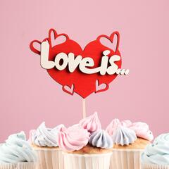 Топпер "Love is", в упаковке, красный, 157 см