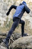 Премиальный костюм для лыж и зимнего бега Nordski Hybrid Hood Black/Blue