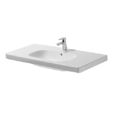 Duravit D-Code 3421000002 Раковина, ширина, мм-1050, глубина, мм-480, высота, мм-180, тип установки-накладной, отверстия для смесителя-одно, перелив-есть, тип перелива-открытый, декор-без декора, материал-керамика, цвет-белый фото