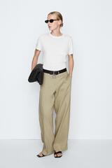 Massimo Dutti Футболка с коротким рукавом - STUDIO - STUDIO, натуральный/кремовый