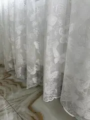 Тюль сетка Жаккард белая 250х400 см