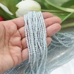 Цирконий кубический (фианит) граненый, светло-голубой, 3 мм нить, К188