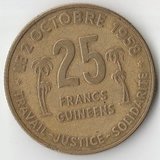 1959 SR1820 Гвинея 25 франков