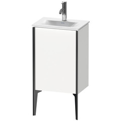 Duravit XViu XV4068LB222 Тумба подвесная 591x430x310мм под раковину # 073345, 1 дверца, (петли слева), ножки не вкл., цвет: белый глянцевый / края: чёрный матовый фото