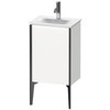 Duravit XViu XV4068LB222 Тумба подвесная 591x430x310мм под раковину # 073345, 1 дверца, (петли слева), ножки не вкл., цвет: белый глянцевый / края: чёрный матовый