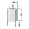 Duravit XViu XV4068LB222 Тумба подвесная 591x430x310мм под раковину # 073345, 1 дверца, (петли слева), ножки не вкл., цвет: белый глянцевый / края: чёрный матовый