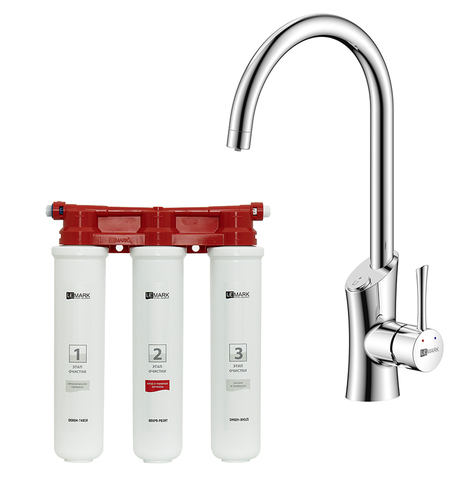 Lemark LM3072C085 Комплект Lemark: Смеситель LM3072C для кухни + Фильтр BASIC для очистки воды от хлора и вредных прим