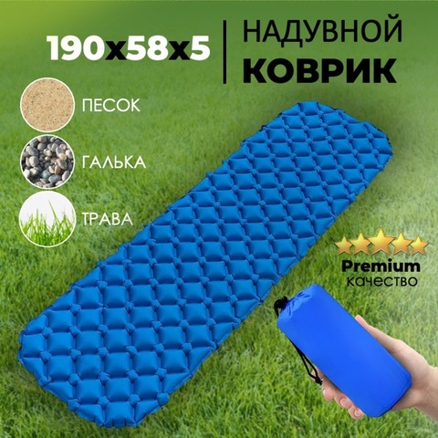 Картинка коврик надувной Skully WQ-mat-190x58x6 blue - 1