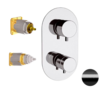 Remer Minimal Thermo NT92KBCFP Смеситель для ванны/душа термостат на 2 потока скрытый монтаж (заказывать совместно с rrbox), цвет: черный хром брашированный