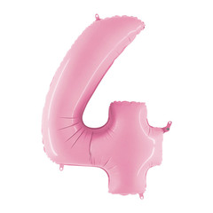 Шар Г 40''/102 см, Цифра Розовый (Pink) 