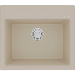 Lemark HANKA 570 9910014 Кухонная мойка врезная прямоугольная из кварцгранита цвет: Бежевый фото