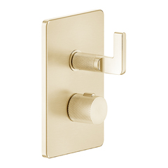 Gessi Inciso 58136#246 Термостатический смеситель на 3 источника (внешняя часть), цвет: золото фото