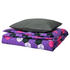 Комплект постельного белья IKEA BLASKATA (БЛОСКАТА), Односпальный, Разноцветный, 150х200, 50х80 см