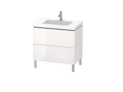 Duravit L-Cube LC6937O2222 Тумба под раковину, ширина, мм-800, глубина, мм-480, высота, мм-698, тип установки-напольный, форма мебели-прямоугольная, раковина-есть, количество раковин-1, вырез под раковину-один, монтаж раковины-наклад фото