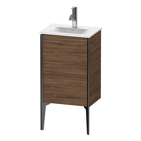 Duravit XViu XV4068RB221 Тумба подвесная 591x430x310мм, для раковины #073345, 1 дверь, (петли справа), цвет: walnut dark/черный матовый