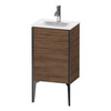 Duravit XViu XV4068RB221 Тумба подвесная 591x430x310мм, для раковины #073345, 1 дверь, (петли справа), цвет: walnut dark/черный матовый