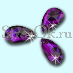 Стразы пришивные стеклянные Drope Purple Velvet, Капля Перпл Велвет глубокий фиолетовый