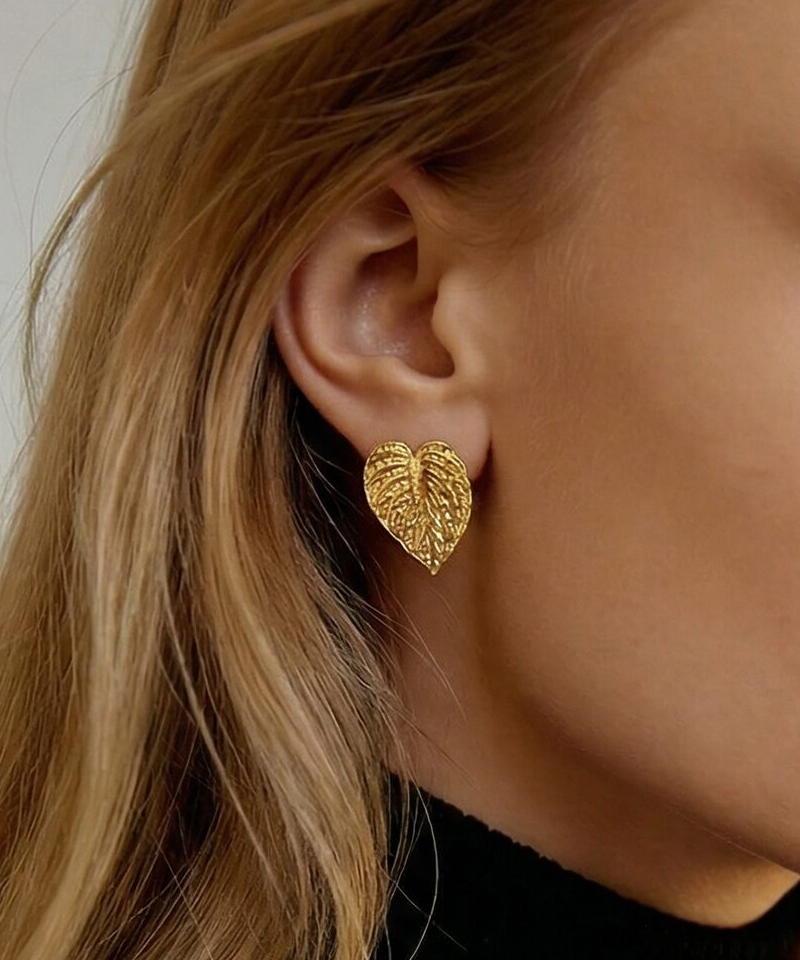 Серьги Антуриум gold mini