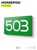 Номер на дверь 503, табличка на дверь для офиса, квартиры, кабинета, аудитории, склада, зеленая 120х70 мм, Айдентика Технолоджи