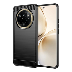Чехол черного цвета с дизайном под карбон на Realme 14 Pro (Narzo 80 Pro), серия Carbon от Caseport