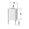 Duravit XViu XV4068RB221 Тумба подвесная 591x430x310мм, для раковины #073345, 1 дверь, (петли справа), цвет: walnut dark/черный матовый