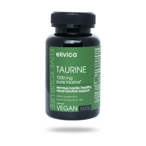 Elivica БАД Таурин (Taurine), 250 мл, 150 капсул