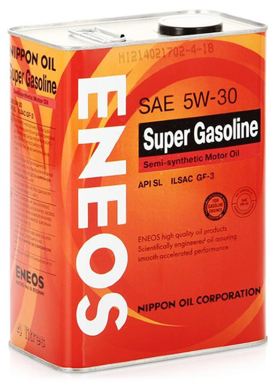 Масло моторное ENEOS Super Gasoline SL 5W30 полусинтетическое 4 л