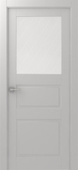 Дверь Инари / Цвет Эмаль белый / Мателюкс белый витраж / Двери Belwooddoors