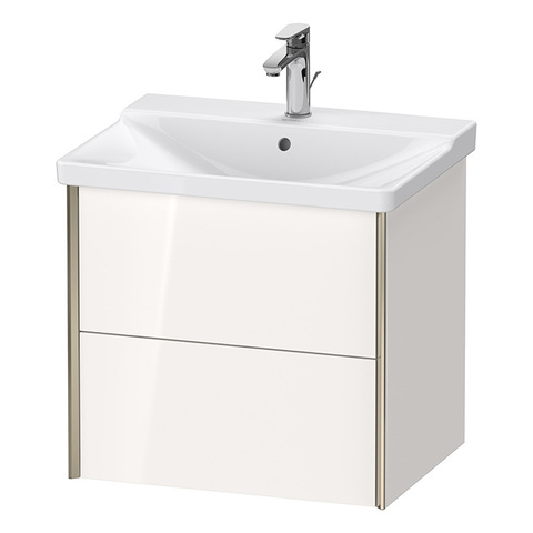 Duravit XViu XV41150B122 Тумба подвесная 565x610x469мм, для раковины #233265, 2 ящика, цвет: белый глянцевый/champagne matt