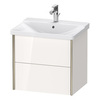 Duravit XViu XV41150B122 Тумба подвесная 565x610x469мм, для раковины #233265, 2 ящика, цвет: белый глянцевый/champagne matt