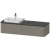 Duravit Happy D.2 Plus HP4934L9292 Тумба подвесная 354x1600x550мм 2 ящика, SX, цвет: stone grey satin matt