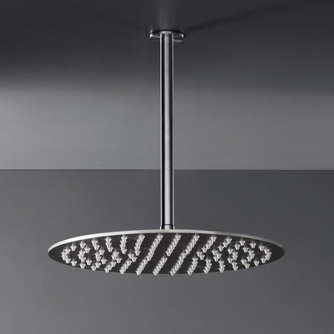 Cea Design FRE 40 S лейка для верхнего душа, регулируемая, круглая ? 400 мм, прозрачные силиконовые насадки, регулятор напора, цвет сатинированная сталь