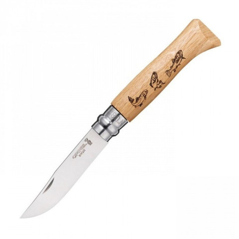 Нож Opinel №8 Animalia, нержавеющая сталь, рукоять дуб