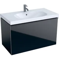 Geberit Acanto 500.612.16.1 Тумба под раковину, 89x53.5x47.5см, черный / лакированный матовый, черный / глянцевое стекло фото