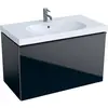 Geberit Acanto 500.612.16.1 Тумба под раковину, 89x53.5x47.5см, черный / лакированный матовый, черный / глянцевое стекло
