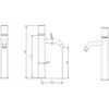 Boheme 122-NB-MR-GR Смеситель STICK для умыв. выс. NICKEL BRUSH MRAMOR GREY
