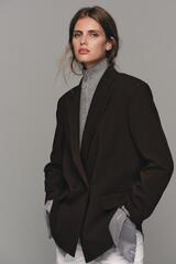 ZARA ДВУБОРТНЫЙ БЛЕЙЗЕР ОВЕРСАЙЗ, КОРИЧНЕВЫЙ
