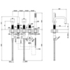Gessi Inciso 58140#031 Смеситель для ванны на 5 отверстий с изливом, переключателем, ручным душем и шлангом 1,50 м, цвет: хром