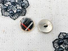 Пуговицы костюмные "FASHION STYLE", на ножке, d 2 см, чёрный/красный/золотой