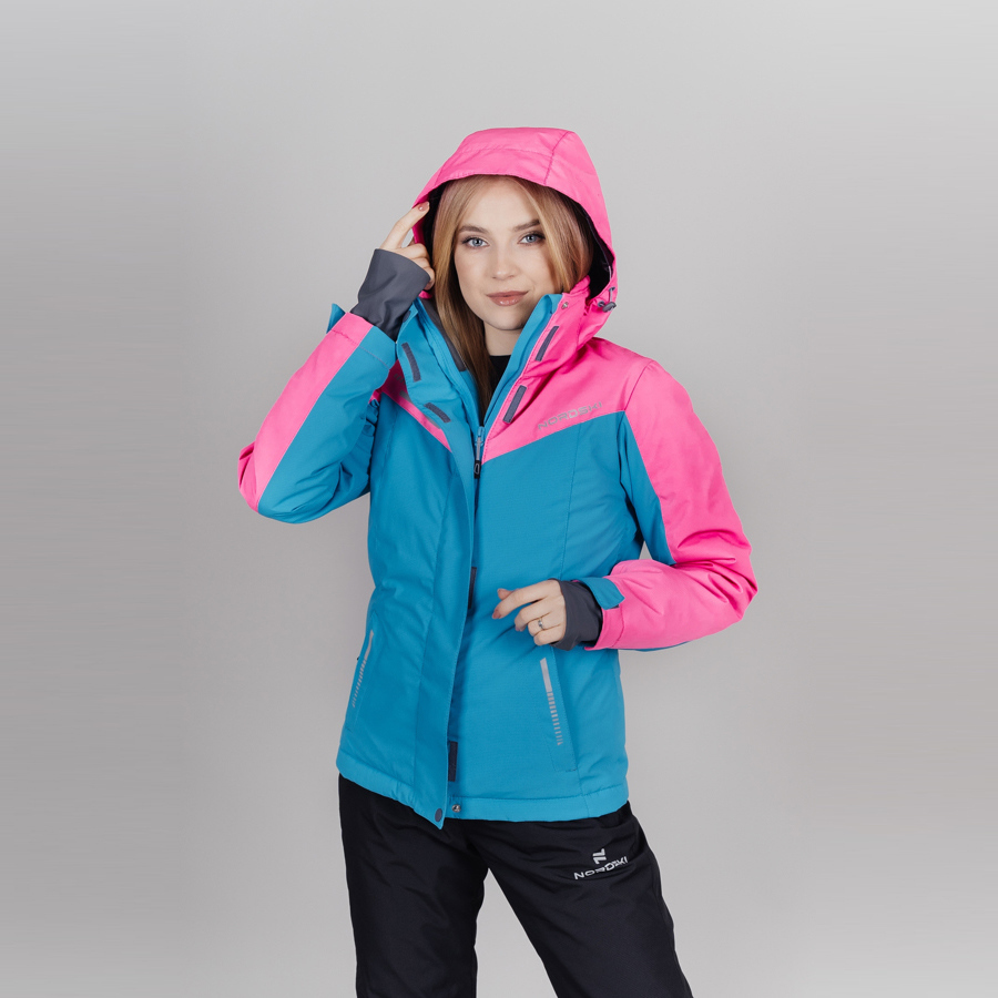 Горнолыжный костюм женский Nordski Extreme blue-pink - 4