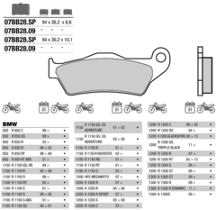 Задние тормозные колодки BREMBO 07BB28SP (FDB2039) для мотоциклов BMW