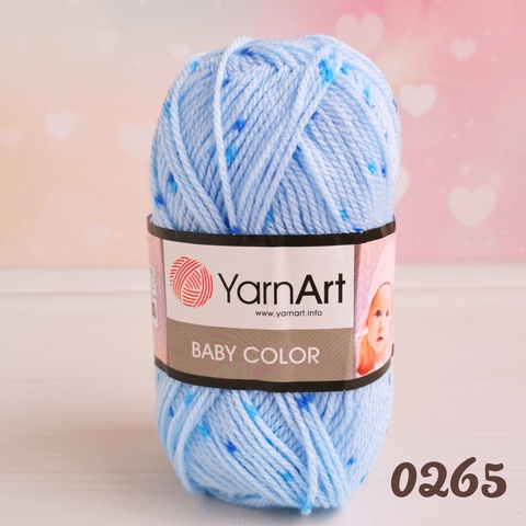 YARNART BABY COLOR 265, Голубой синий