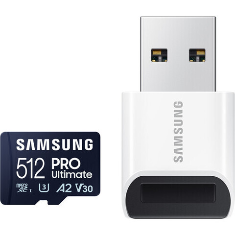 Карта памяти Samsung 512GB PRO Ultimate UHS-I microSDXC 200MB/s + SD Adapter A2 U3 V30