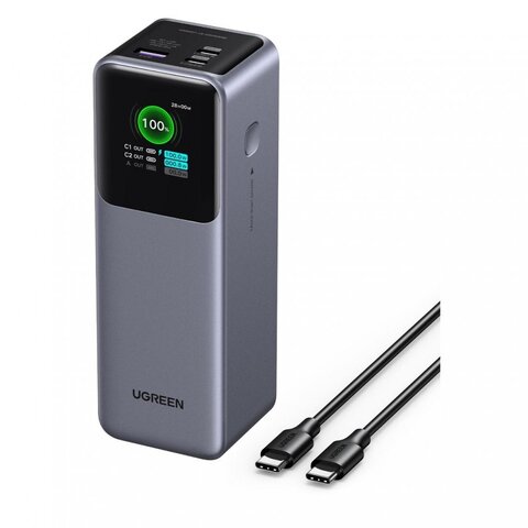 Внешний аккумулятор UGREEN PB722 (35525B) 25000mAh 200W Fast Charging Power Bank, серый