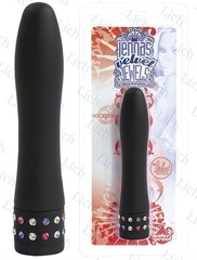 Черный вибратор VELVET JEWEL с кристаллами
